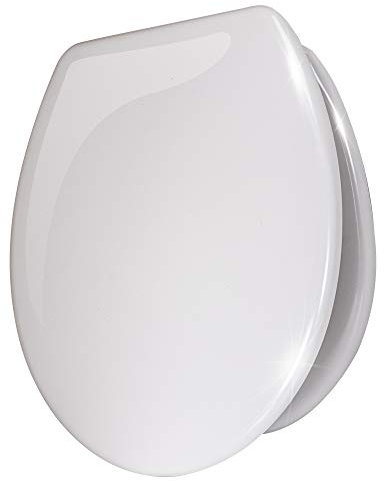 Stel4Style WC-Sitz mit Absenkautomatik Klo Brille &Deckel Absenkbarer Toilettensitz und Klodeckel Klobrille und Toilettendeckel, Motiv:Weiß