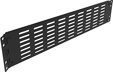 Jingchengmei 2U-Espaciador de Panel de Montaje en Rack en Blanco con bisagras-Panel en Blanco con ventilación de Metal para Rack de servidores de 19 Pulgadas o gabinete de Red con Lado con bisagras