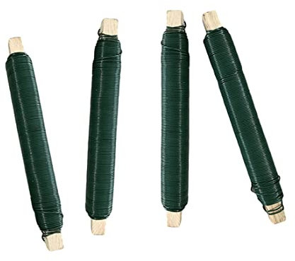 VIVIIHOO 4 Morceaux de Fil de Bricolage de 38 m de Long, Fil de Reliure antirouille Verni - Fil Floral de Haute qualité pour l'artisanat - Fil de Jardin pour Relier Les Fleurs et Les Plantes(Vert)