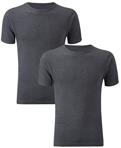 Style Lockers® Pack of 2 Mens Thermal Short Sleeve Base Layer Top - Adults Winter Ski Inner Vest Warm Underwear T-Shirts - Quick Dry Undershirt for Outdoor Sports Running Black X-Large