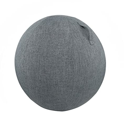 VBVARV Silla Pelota Cubierta Tela, Silla Pelota Yoga Pilates Escritorio Oficina en Casa, Pelota Embarazo Asiento Pelota Equilibrio Aliviar Dolor Espalda, Mejorar Postura, Embarazo,Navy Blue,65cm