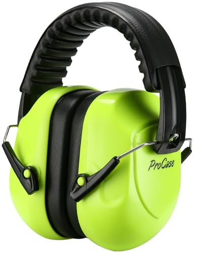ProCase Gehörschutz NRR 28dB, Verstellbares Lärmschutz Kopfhörer mit Verdickter Geräuschdämpfender Schaumstoff für Mähen, Konstruktion & Holzarbeiten Passt für Erwachsene/Kinder