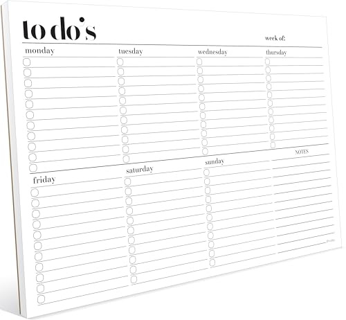 Weekly Planner Pad, Weekly To Do List Notepad, Tear Off Undated Weekly Planner Notepad, A4 Size (8,3 X 11,7), Premium Thick Paper with Cardboard Back Support, Weekly Desk Planner by Hadigu