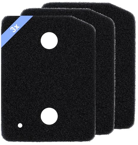 3 Stück DOEOMK Trockner Filter für Miele T1 9164761 Trockne Wärmepumpentrockner Fein-Grob, Ersatzteil für Wäschetrockner 204 x 153 x 30mm, Schwammfilter Filtermatte Kondenstrockner Fusselfilter Sponge
