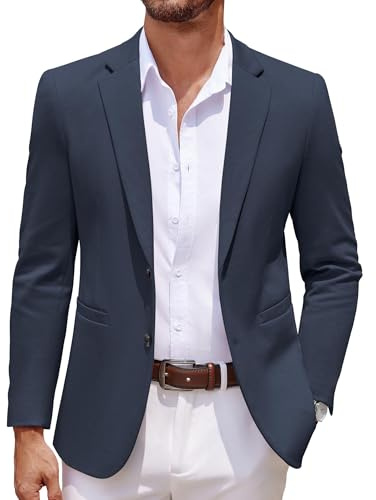 COOFANDY Men's Casual Knit Blazer Two Button Lightweight Sport Coats Suit Jacket