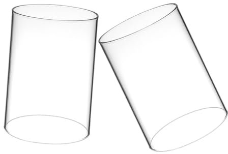 RORPOIR Cheminées De Bougie en Verre Transparent 10x20 Cm Cylindre De Verre pour Bougies Protection Coupe-Vent Intérieur Extérieur 2 Pièces