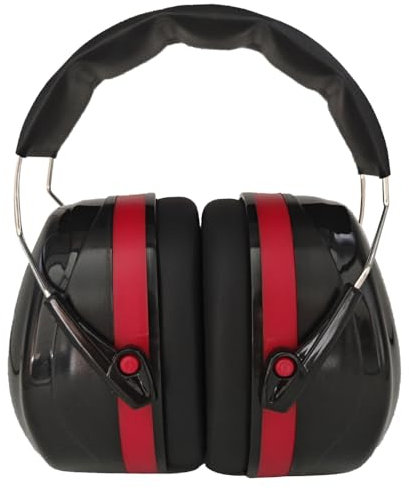 SAFETREE Gehörschutz-Kapselgehörschützer, ABS-Gehäuse, SNR 34dB Lärmreduzierung, verstellbar, kompakt und tragbar (Schwarz) (eisenhaltig)