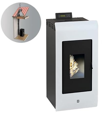 INTERSTOVES - Pack INTERSTOVES Poêle à granules ZARA 9 Etanche + Kit Conduit Vertical 80/125 - Blanc