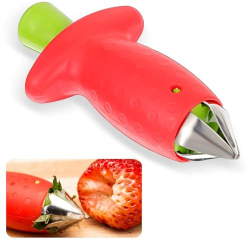 AOZUO 2PCS Strawberry Huller, Tomato Corer Remover Quick Remove Strawberry Berry Stem Tool Kitchen Tools and Picnic Gadgets for Fruits Vegetables Pineapples Strawberries Tomatoes