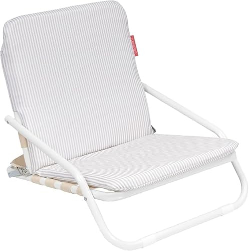 Flamingueo Silla Playa Ligera, Plegable, Asa para Transporte, Tejido Poliéster y Aluminio, Cojín Acolchado, 62 x 51,5 x 49 cm