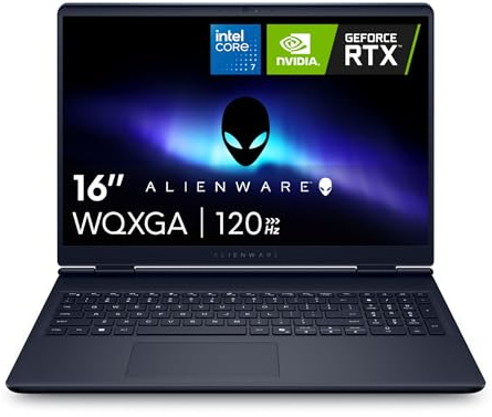 Alienware 16 Aurora Laptop AC16250-16-inch 16:10 WQXGA Display, Intel Core 7-240H Series 2, 16GB DDR5 RAM, 1TB SSD, NVIDIA GeForce RTX 5060 8GB GDDR7, Windows 11 Home, Onsite Service - Blue