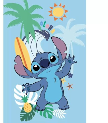 Lilo & Stitch Couverture polaire 100 x 150 cm | Douce et confortable 100 % polyester pour enfants | Couverture Lilo Disney pour chambre à coucher, canapé et voyage | Motif dessin animé Disney Stitch