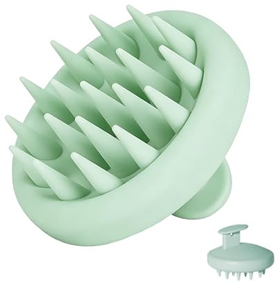 LifgWas Cepillo Masajeador Cuero Cabelludo Silicone Scalp Massager Brush Para Cabello Seco y Mojado Estimulación Crecimiento Cabello Verde Exfoliante Suave Peine Masajeador Cuero Cabelludo