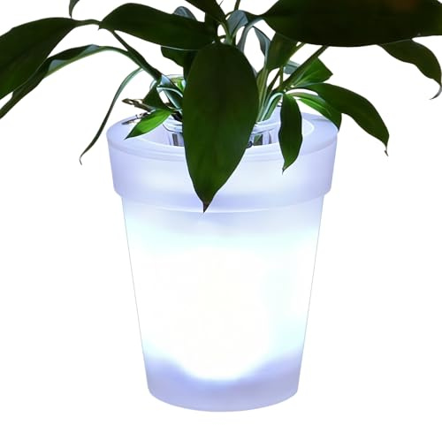Générique Lampada a vaso di fiori - Lampade da giardino LED impermeabili | Fioriere solari con illuminazione integrata,per casa giardino terrazza prato vialetto decorazione illuminazione