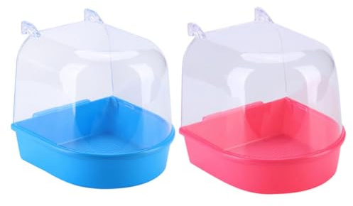DIYEAH 2 Bañeras Colgantes para Pájaros y Loros, Lavabo de Ducha Ligero y Resistente de Plástico, Fácil de Instalar Hogar y Tienda Color Aleatorio