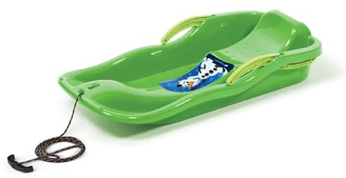 Prosperplast Schlitten Race Grün | schneller Kunststoffschlitten für Schnee & Abfahrten | robust & frostbeständig | leicht & kompakt | strapazierfähig & langlebig | 87×40×18 cm