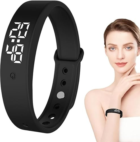 DASIAUTOEM Braccialetto con vibrazioni, allarme con vibrazioni, orologio da polso, sveglia con timer, 10 allarmi quotidiani, promemoria di bevanda, sveglia per adulti