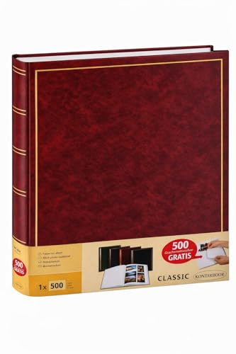 Álbum tradicional Jumbo, 100 páginas para 500 fotos 10 x 15, rojo.
