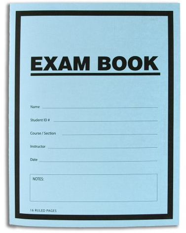 BookFactory Exam Blue Book, Ruled Format, 8.5x11 Inches, 16 Pages, 10-Pack (Made in USA)
