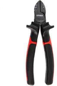 STIER Seitenschneider, 160 mm, Drahtschneider, 2-Komponentengriff, Multifunktional, Drahtschneider für harte, weiche und extrem feine Drähte mit induktiv gehärteten Schneiden