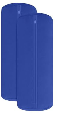 npluseins Doppelpack Jersey Nackenrolle-Kissenbezug - Uni Kissenhülle 1389.1908, ca. 40 x 15 cm, royal