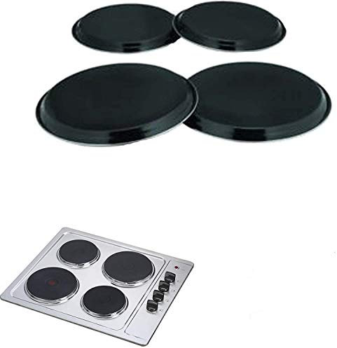 Evokk 4pcs Black Hob Covers Reusable Stainless Steel Kitchen Oven Cooker Ring Protector Metal Covers