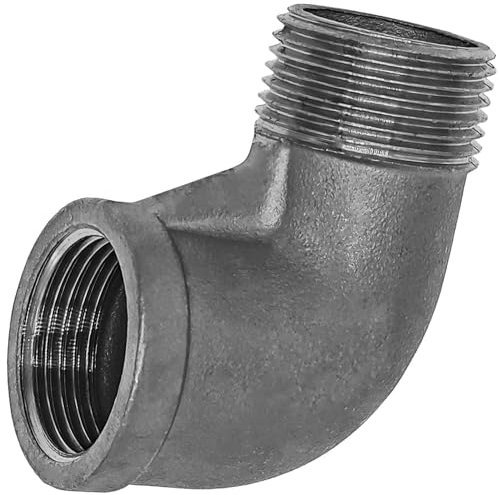 MegaHaustechnik Winkel 90° Grad aus V4A Edelstahl 1/2 Zoll Innengewinde Außengewinde IG x AG DN15 Gewinde Fitting Trinkwasser geeignet Rohr Verschraubung Kupplung Bogen L Stück VA INOX