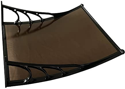 Window Treatments Door Canopy Awning Shelter Roof Front Back Porch Outdoor Shade Canopies (82X100CM, Brown)