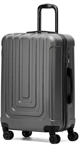 Flight Knight Premium Lightweight Suitcase - Built-in TSA Lock - 8 Spinner Wheels - ABS Hard Shell Check in Highly Durable Luggage - Medium - 67x45x26cm