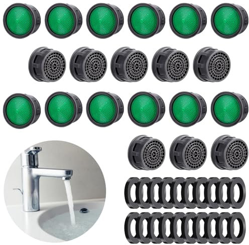 Amabro 20 Stück Wasserhahnbelüfter, Wasserhahn Sieb Einsatz Durchflussbegrenzerfilter Strahlregler Mischdüse Luftsprudler für Badezimmer oder Küche
