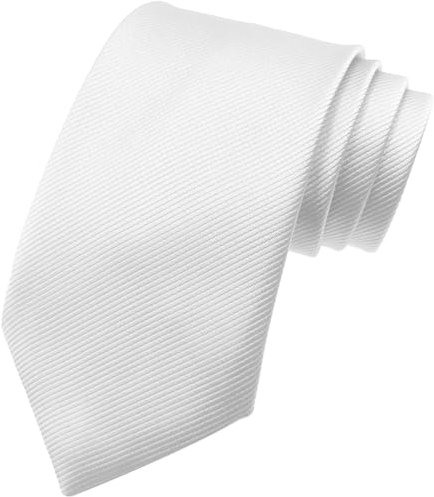 AHLPO Elegante Krawatte für Herren 8 cm, Herren Krawatten, Klassische Schlips Herren für Hochzeit, Büro, Party und Festliche Veranstaltungen - Einfarbig in Verschiedenen Farben Tie Weiß