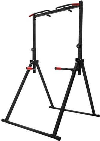 Station de traction triangulaire pliable - Capacité de charge : 200 kg - Barre de traction autoportante - Hauteur réglable - Multifonction d’entraînement de tour de pliables Barres Barre de traction