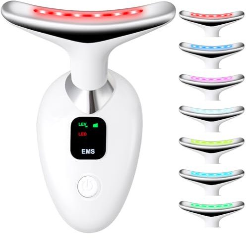 AOGOE Face Massager, Electric Face & Neck Massager, 7 Color LED Face Sculptor, Anti-Wrinkle & Anti-Aging Device