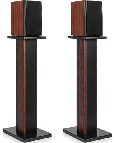 OUUTMEE Lot de 2 Pieds D'Enceintes en Bois, Charge maximale: 50KG, 90CM