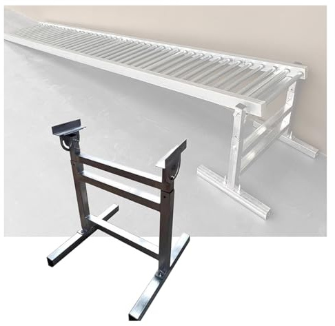 Gambe di supporto per trasportatore ad altezza regolabile per trasportatori leggeri, supporto flessibile a rulli per officina per sega da tavolo e lavorazione del legno