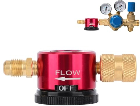 Verktyg Kväveutspolning i Mässing för HVAC, 3-Läges Regleradapter Kväveflöde vid Lödning med 1/4 Flare-Anslutning Viktig Utrustning för HVAC-Lödning och Underhåll
