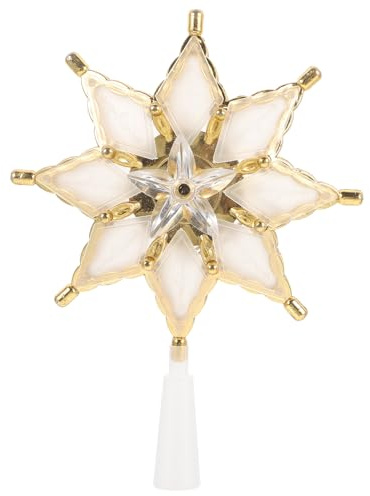 BESPORTBLE Cimier de Sapin de Noël, Étoile en Plastique Doré, Décoration Lumineuse, 23,5 X 17,5 X 7 Cm, Idéal pour Les Fêtes de Noël Et Les Ambiances Festives