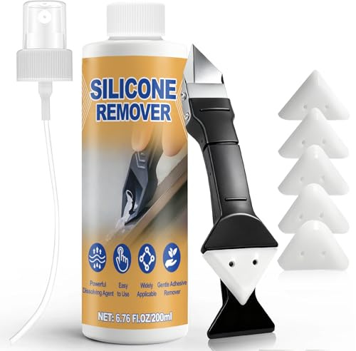 AllisWay Rimuovi Silicone, Sciogli Silicone, Rimuovi Colla, Forte Dissolvente, Adatto per Cucine, Bagni, Servizi Igienici e Docce, 200ml