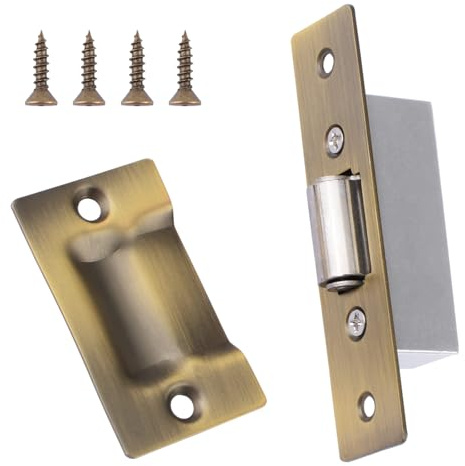 INCREWAY 1 lot de loquets à rouleau silencieux, loquet à bille en acier inoxydable avec gâche pour armoire de cuisine, placard, porte de meubles (bronze)