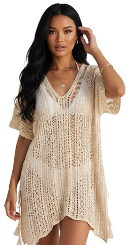 Beach Cover Ups for Women UK, Beach Dress with Sarong Style, Sun Dresses for Women UK, Cover Ups for Women Beachwear, Beach Cover Up with 83cm Bust and 73cm Length Black