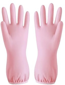 Shungong Vattentäta latexhandskar är rivbeständiga och ger flexibelt grepp (rosa)