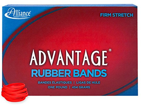 Alliance Rubber 96305 Advantage Rubber Bands Size #30, 1 lb Box Contains Approx. 1150 Bands (2 x 1/8, Red)