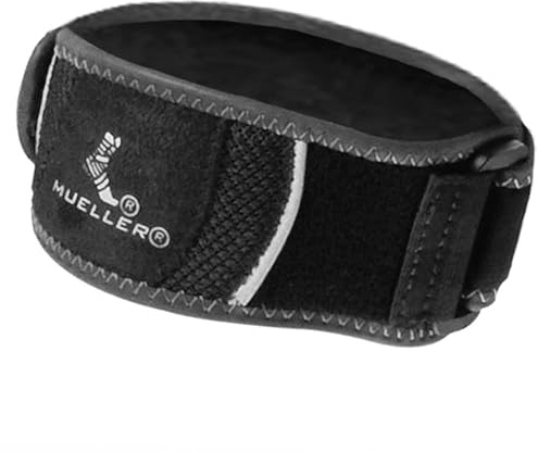 MUELLER Sports Medicine Hg80 Premium Tennis Elbow Support, Golfer's Elbow Pain Relief For Men and Women, Black, Small/Medium