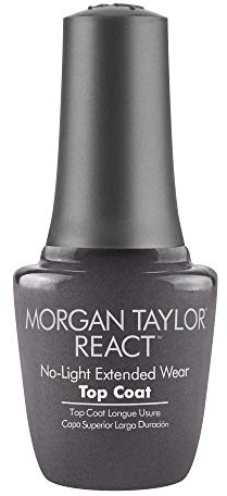 Morgan Taylor REACT Top Coat - Gelish Infused Technology for Long-Lasting Shine & Chip Resistance, No LED Light Needed, Easy Soak-Free Removal, Professional Nail Lacquer Top Coat, 0.5 oz.