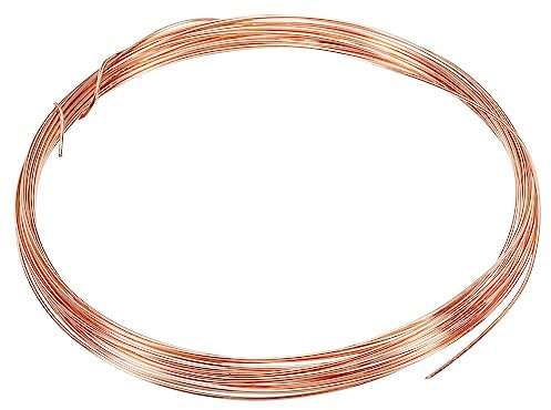 PATIKIL 16.4 Feet Solid Bare Copper Wire, 22 Gauge 99.9% Pure Copper Wire 0.7mm Soft Beading Wire Metal Plant Stem Ties for Jewelry Craft (5m)