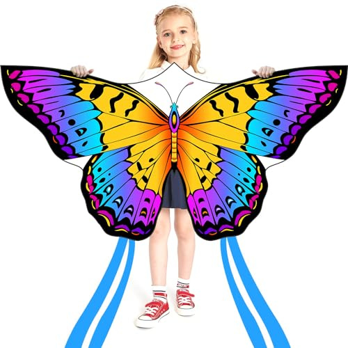 HONBO Kit de cerf-volant pour enfants et adultes, facile à voler pour enfants (arc-en-ciel)