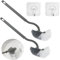 Gvolatee 2 Pezzi Spazzolone WC, Spazzola WC Bagno con 2 Gancio, Spazzola Pulizia WC Forma a S, Spazzola per la Pulizia Della Tazza del WC, Pulisci WC Scopino per WC del Bagno la Pulizia Profonda