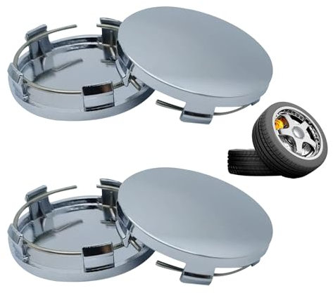 4 Stück Radnabenkappen,Nabendeckel 60mm,Abs Felgendeckel,Radnabendeckel,Radnabenabdeckung,Autos Radnabenkappe Felgen Felgenkappen,Nabenkappen,Radkappen(Silber)