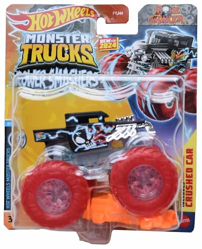 Hot Wheels Monster Trucks Bone Shaker, Power Smashers 4/7 Includes Crushed Car