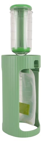 Masyrt Contenitore per alimenti per bambini, per puree fatte in casa, con 10 sacchetti da 118 ml, in plastica, per purea di frutta (verde)